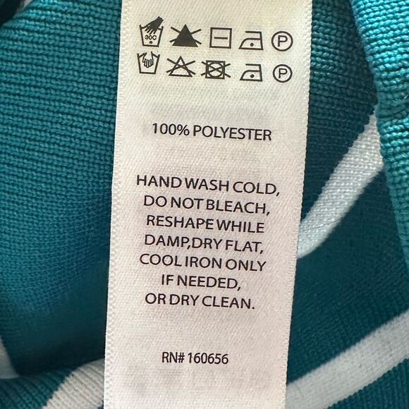 Happily Grey Striped Crop Long Sleeve Top Blue White Size L - Picture 4 of 5